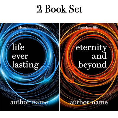 2 book set abstract light design swirling premade book cover set for sale