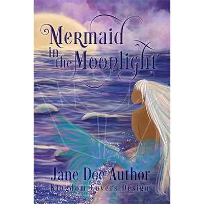 Exclusive illustrated middle grade children's book premade cover mermaid moonlight