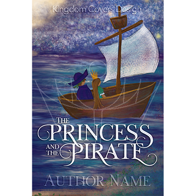 Exclusive illustrated middle grade children's book premade cover princess pirate ship ocean adventure journey