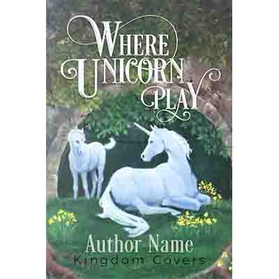 illustrated unicorn book cover premade