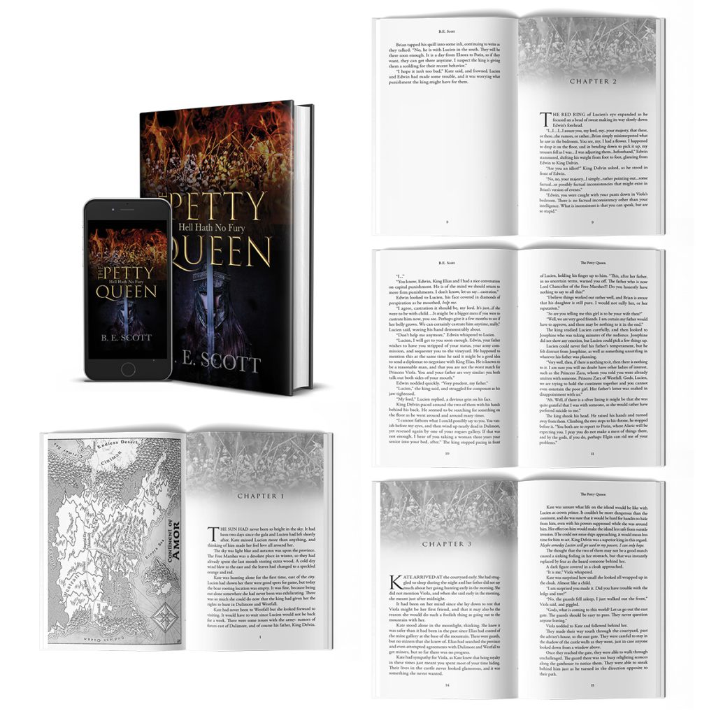 Petty Queen book cover and formatting example for indie author