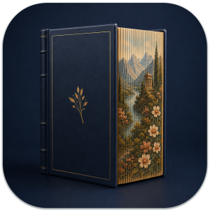 Hidden Page Edges software from Kingdom Covers for a hidden fore-edge design shown when pages are fanned